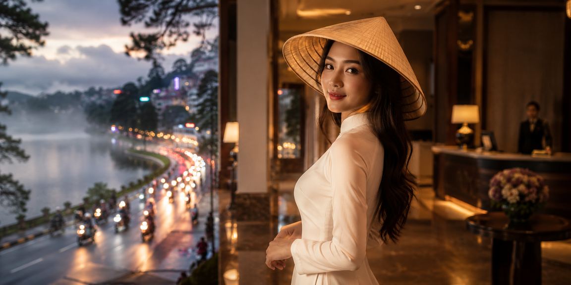 Người phụ nữ đội nón lá tại Đà Lạt thực hiện nạp tiền để tham gia cược sự kiện thể thao trực tuyến