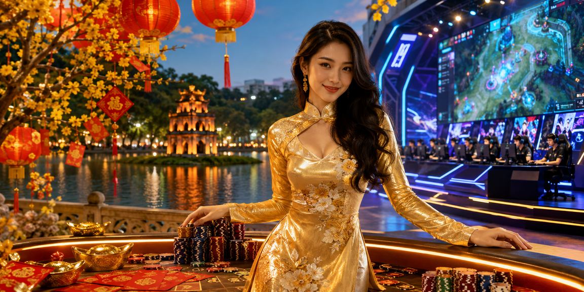 Sảnh cá cược casino hiện đại tại Việt Nam trên nền tảng 1004